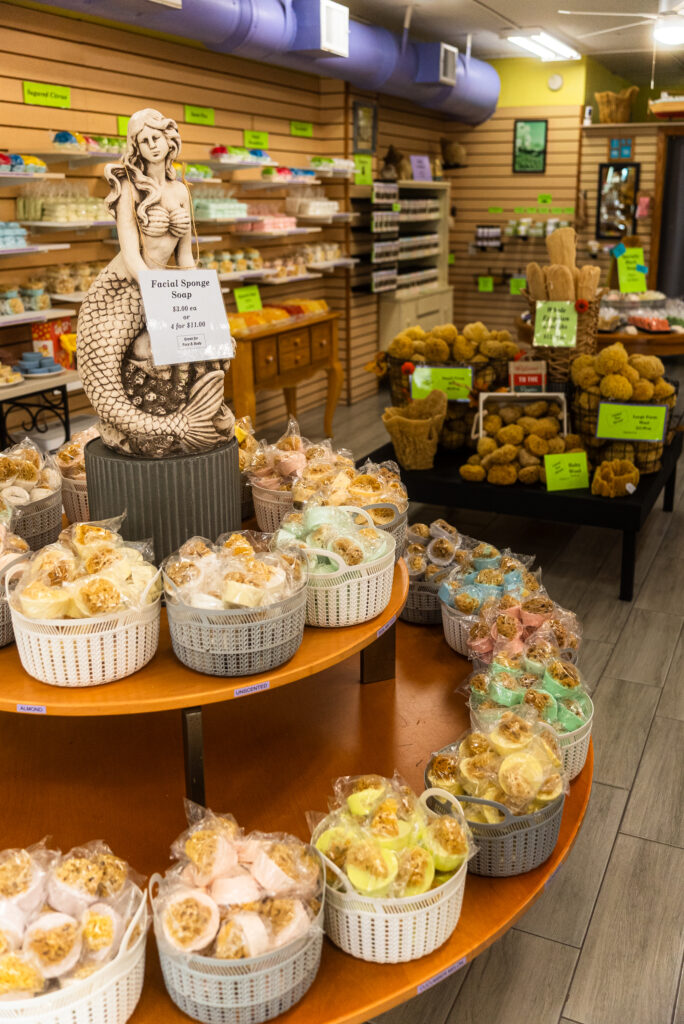 Inside Lori's Soap & Sponge Market in John's Pass Village, Madeira Beach